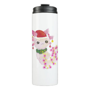 kerst santa axolotl thermosbeker
