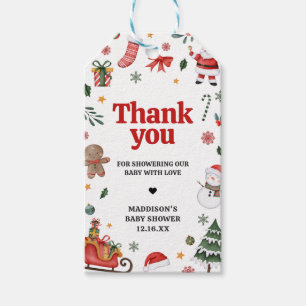 Kerst Santa Baby Baby shower Favor Tags Cadeaulabel
