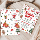 Kerst Santa Baby Baby shower Kaart