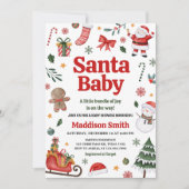 Kerst Santa Baby Baby shower Kaart (Voorkant)
