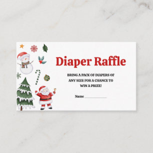 Kerst Santa Baby Baby shower Luier Raffle Informatiekaartje