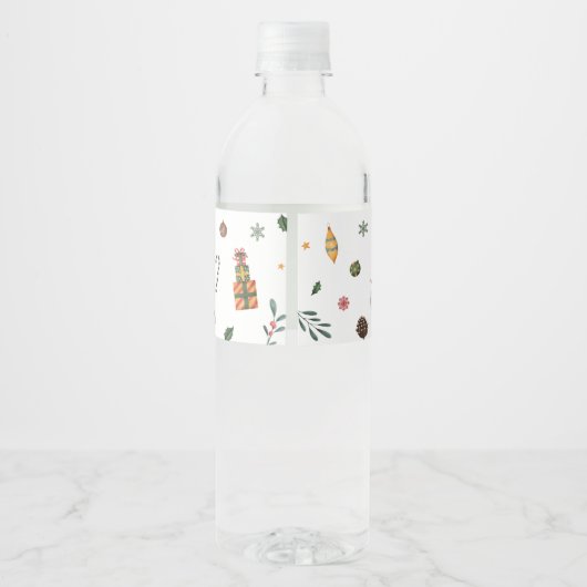 Kerst Santa Baby Baby shower Waterfles Etiket (Achterkant)