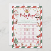 Kerst Santa Baby Bingo Baby shower Games Kaart (Voorkant)