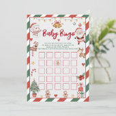 Kerst Santa Baby Bingo Baby shower Games Kaart (Staand voorkant)
