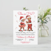 Kerst Santa Baby Geslacht Onthullen Baby shower Kaart (Staand voorkant)