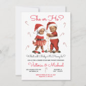 Kerst Santa Baby Geslacht Onthullen Baby shower Kaart (Voorkant)