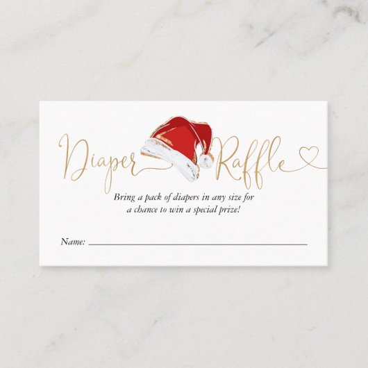 Kerst Santa Baby Luier Raffle Behuizing Kaart Visitekaartje (Voorkant)