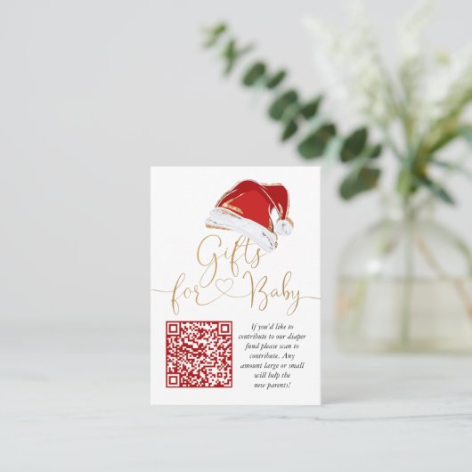Kerst Santa Baby Registry Enclosure Kaart Visitekaartje (Staand voorkant)