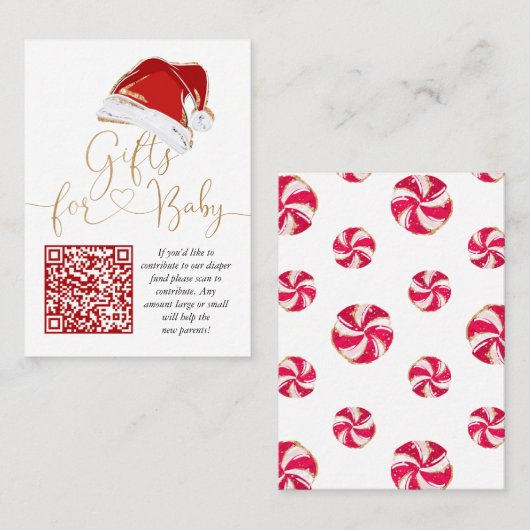 Kerst Santa Baby Registry Enclosure Kaart Visitekaartje (Voorkant / Achterkant)