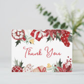 Kerst Santa Baby shower Bedankkaart (Staand voorkant)