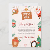 Kerst Santa Baby shower Bedankkaart (Voorkant)