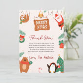 Kerst Santa Baby shower Bedankkaart (Staand voorkant)