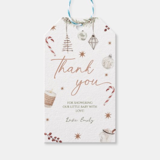 Kerst Santa Baby shower Cadeaulabel (Voorkant)