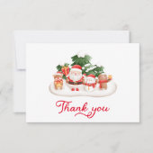 Kerst Santa Baby shower Flat Dank u kaart (Voorkant)