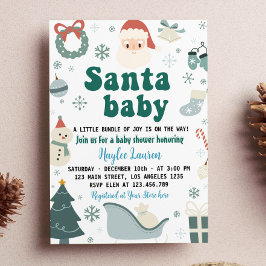 Kerst Santa Baby shower Kaart