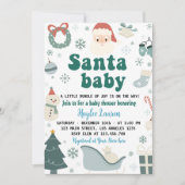 Kerst Santa Baby shower Kaart (Voorkant)