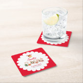 Kerst Santa Baby shower Kartonnen Onderzetters (Insitu)