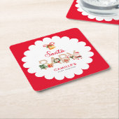 Kerst Santa Baby shower Kartonnen Onderzetters (Schuin)