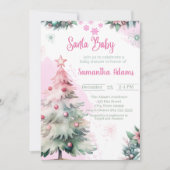 Kerst Santa Baby shower Meisje Kaart (Voorkant)