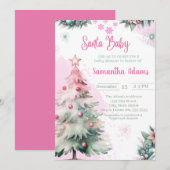 Kerst Santa Baby shower Meisje Kaart (Voorkant / Achterkant)