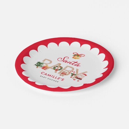 Kerst Santa Baby shower Papier Bord (Gekanteld)