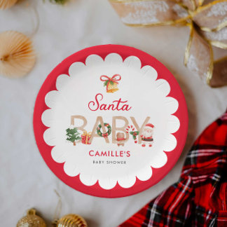 Kerst Santa Baby shower Papier Bord