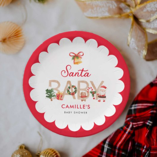 Kerst Santa Baby shower Papier Bord