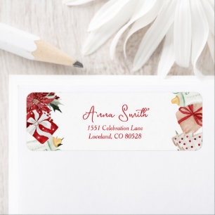Kerst Santa Baby shower retouradres Etiket