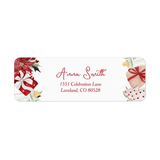 Kerst Santa Baby shower retouradres Etiket (Voorkant)
