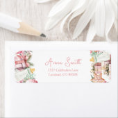 Kerst Santa Baby shower retouradres Etiket (Insitu)