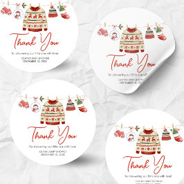 Kerst Santa Baby shower Ronde Sticker