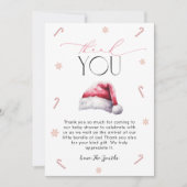 Kerst Santa Baby shower Trendy Minimal Bedankkaart (Voorkant)