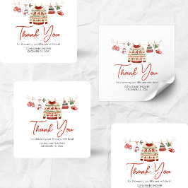 Kerst Santa Baby shower Vierkante Sticker