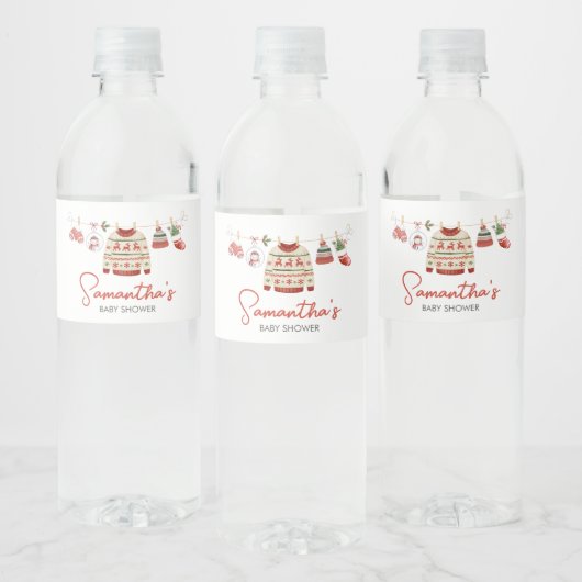 Kerst Santa Baby shower Waterfles Etiket (Flessen)