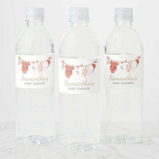 Kerst Santa Baby shower Waterfles Etiket (Flessen)