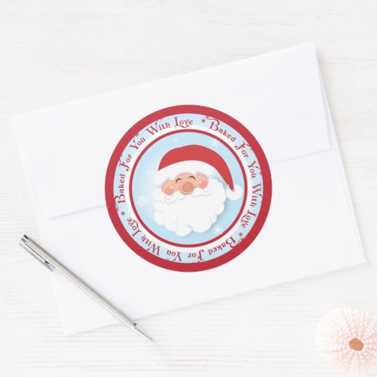 Kerst Santa Baking label Stickers (Envelop)