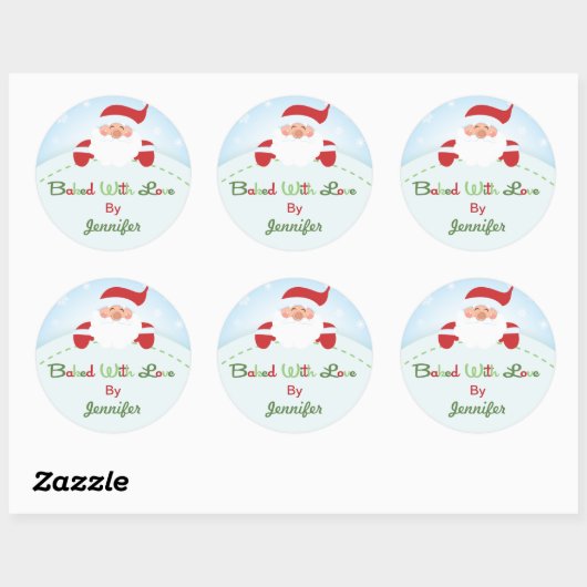Kerst Santa Baking label Stickers (Vel)