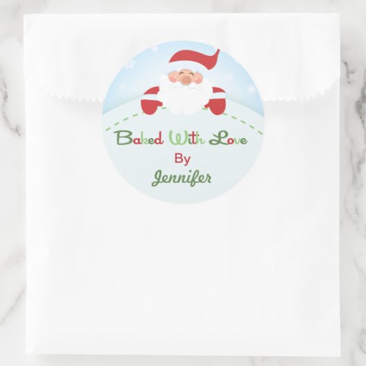 Kerst Santa Baking label Stickers (Tas)