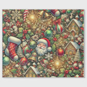 kerst santa cadeaupapier (Vlak)