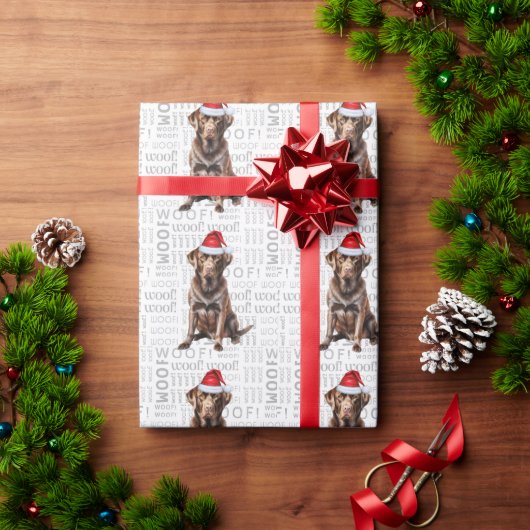 Kerst Santa Chocolade Labrador Vakantie Hond Cadeaupapier (Feestdagen Geschenken)