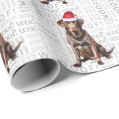 Kerst Santa Chocolade Labrador Vakantie Hond Cadeaupapier (Rol Hoek)