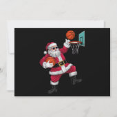 Kerst Santa Claus dompelt een basketbal Kerstmis Feestdagenkaart (Voorkant)