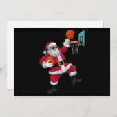 Kerst Santa Claus dompelt een basketbal Kerstmis Feestdagenkaart (Voorkant / Achterkant)