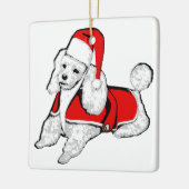 kerst santa claus poodle keramisch ornament (Links)