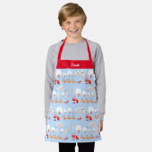 Kerst Santa Claus Schort met Naam Klein (Gedragen)