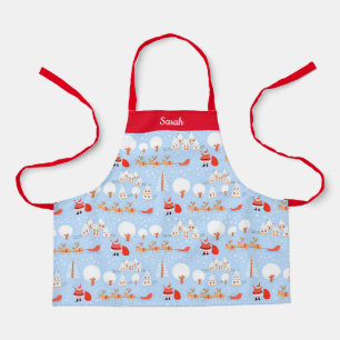 Kerst Santa Claus Schort met Naam Klein