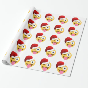 kerst santa claus winnaar emoji cadeaupapier