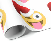 kerst santa claus winnaar emoji cadeaupapier (Rol Hoek)
