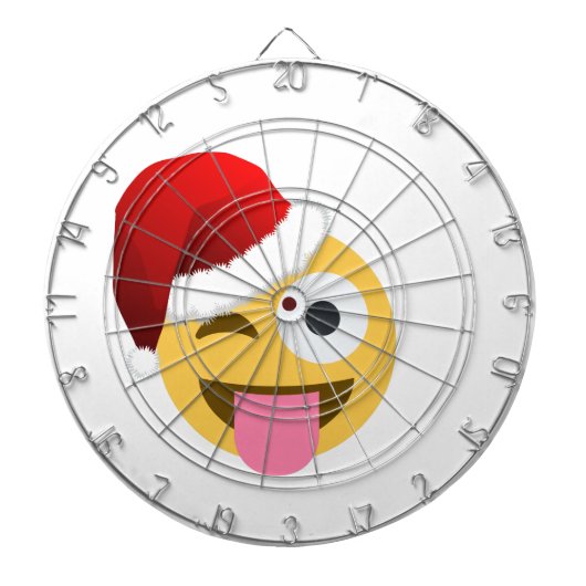 kerst santa claus winnaar emoji dartbord (Voorkant)