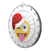 kerst santa claus winnaar emoji dartbord (Voorkant Rechts)